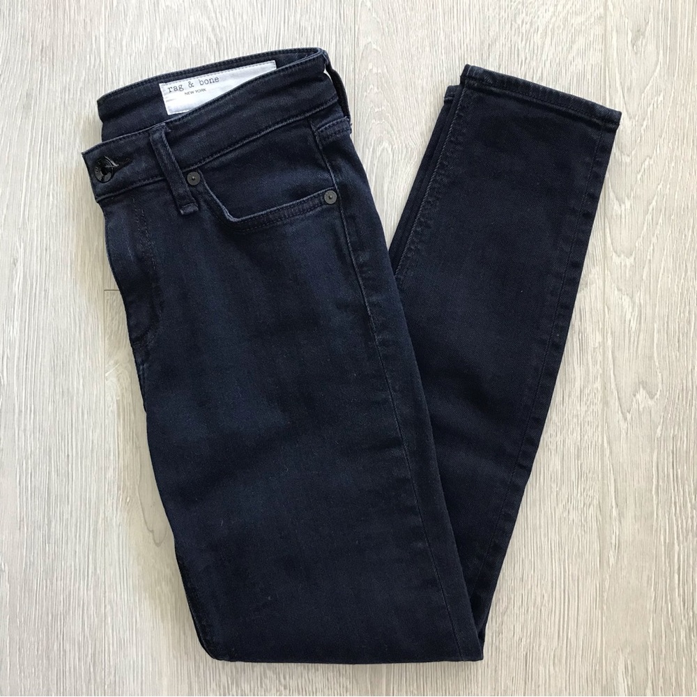 Rag & Bone Cate Mid-Rise Skinny Jeans - Oxford Dark Blue
